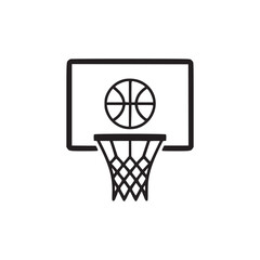 Vector art of basketball hoop icon a simple and modern vector illustration of a basketball hoop, representing sports, recreation, and competition perfect for websites, apps, and graphic design project
