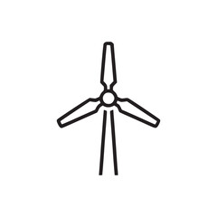 Vector art of wind turbine icon clean energy concept, renewable energy source, ecofriendly power generation, and sustainable technology minimalist line art illustration of a wind turbine