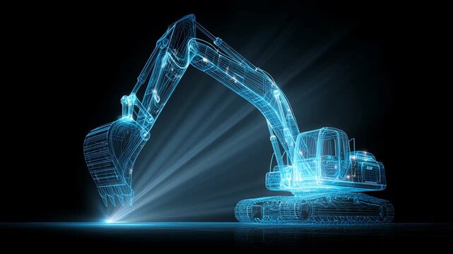 Excavator digital rendering