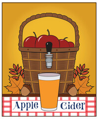 A basket of apples with a tap.