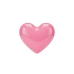 Obraz premium Pink 3D Heart Icon Isolated on Transparent Background for Love and Romance Design