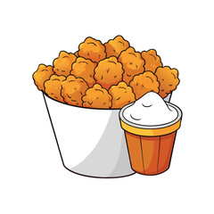 Delicious popcorn chicken bites with creamy ranch dip