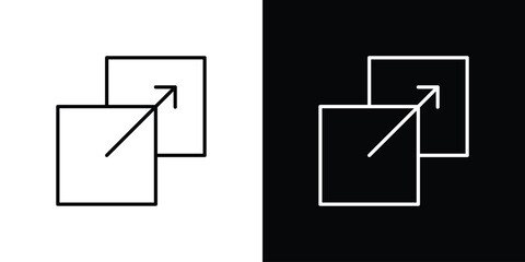 Resize icon logo black vector. suitable for any business website designs