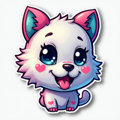 Obraz premium The sweet, wide-eyed wonder of a cartoon companion, forever etched in pastel hues.