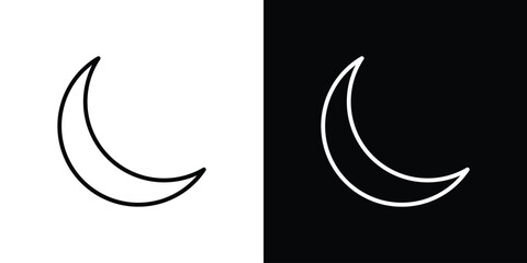 Moon icon logo black vector. suitable for any business website designs © Craft Studio