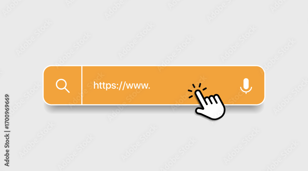 Fototapete search bar with suggestions for ui ux design and web site. search address and navigation bar icon. c