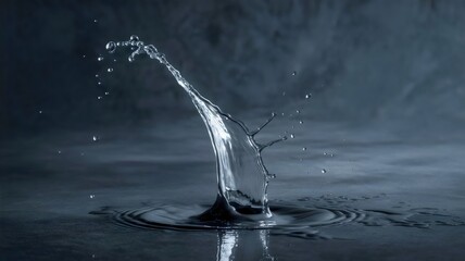 Water splash frozen mid-air against slate grey background – Great for abstract concepts, science visuals, or creative design