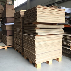 Cardboard Stacked for Reprocessing