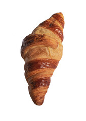 Сroissant with a crispy crust isolated on a transparent  background.
