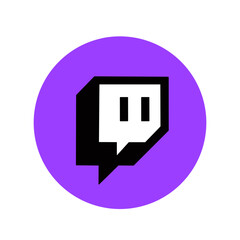 twitch icon on transparent background, twitch streaming & gaming platform icon