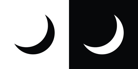 Moon icon. vector art. solid style pictogram © Craft Studio