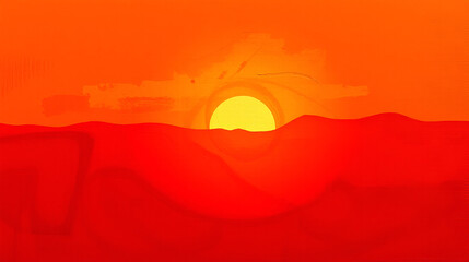 Abstract sunset background with vibrant orange and brown hues creating a warm and tranquil atmosphere ,orange background with canvas texture,Scratched bright red paint