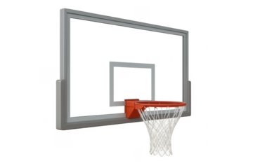 Basketball hoop with transparent background is waiting for the ball