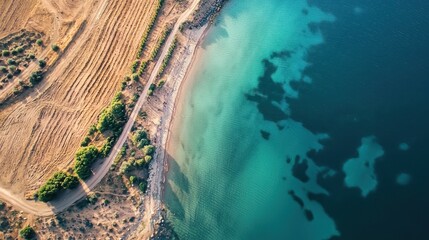 Coastal shoreline aerial view