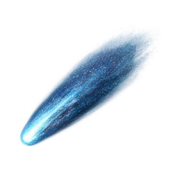 Blue comet is shooting through the sky