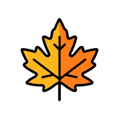 Fototapeta premium Vibrant Orange Maple Leaf Illustration for Autumn Season