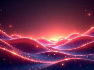 Fototapeta premium Abstract glowing waves of light in shades of pink and purple with sparkling particles isolated on white background