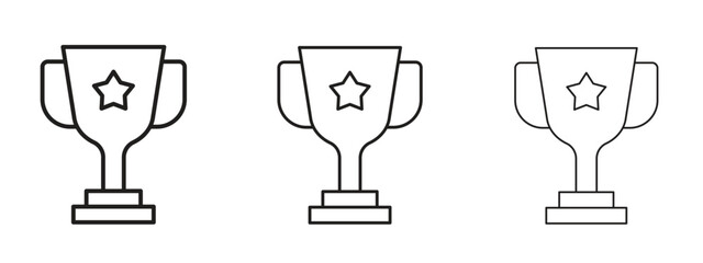 Trophy icon illustration. Editable stroke. Pixel perfect
