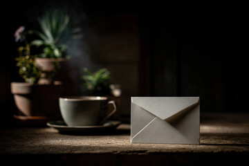 heartfelt love letter rests on wooden desk creating warm and inviting atmosphere
