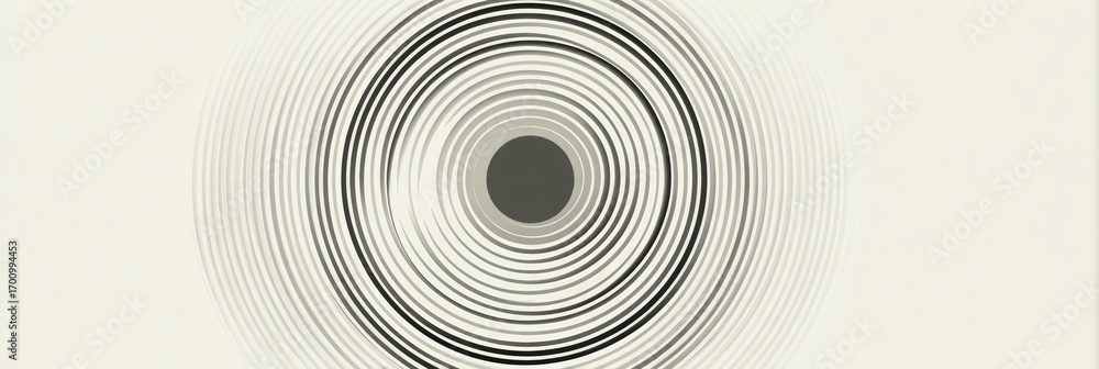Poster concentric circles create a mesmerizing optical illusion with varying shades of black and white on a