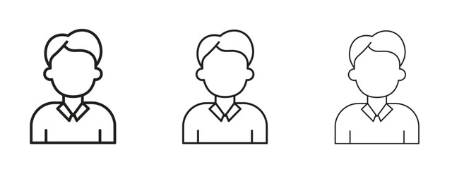 Man icon illustration. Editable stroke. Pixel perfect