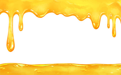 水彩風の垂れるはちみつフレーム