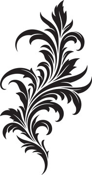 Stylized Victorian Gothic ornament with leaves. Tattoo, ornamental design and decor element. Highly detailed and accurate lines for print or engraving