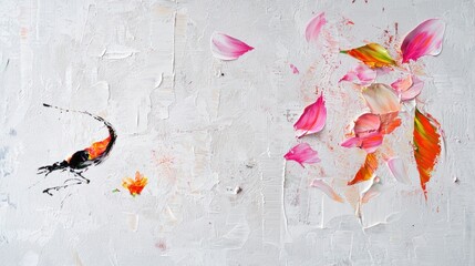 Abstract paint floral design