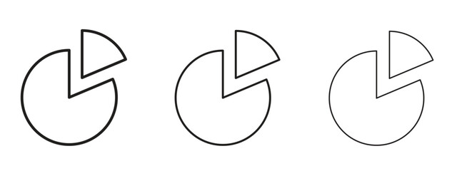 Chart pie icon illustration. Editable stroke. Pixel perfect