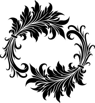 Stylized Victorian Gothic ornament frame. Ornamental design and decor element. Highly detailed and accurate lines for print or engraving