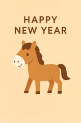 2026年_年賀状_素材_縦_イラスト_シンプル_馬_01