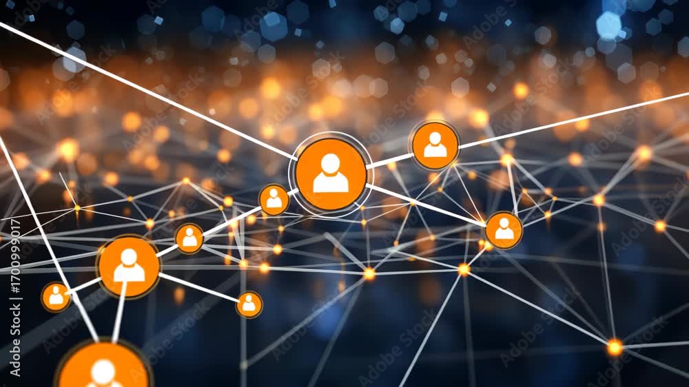 Poster digital connections: a visual representation of interconnectedness, where nodes and lines weave a co