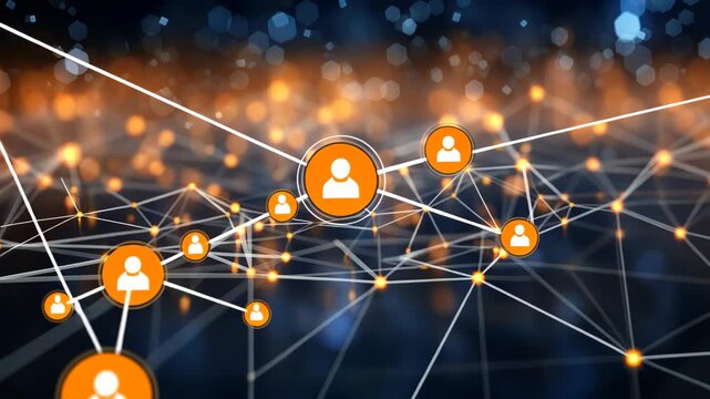 Digital Connections: A visual representation of interconnectedness, where nodes and lines weave a complex network of digital relationships, showcasing modern technological communication