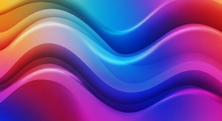 Fototapeta premium Vibrant fluid art background with undulating color gradients and luminous wavy shapes design