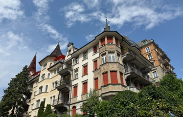 Altbaufassaden des sp&auml;ten 19. Jahrhunderts in Z&uuml;rich, Schweiz