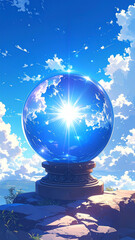 青空の希望に溢れたの水晶玉　占い