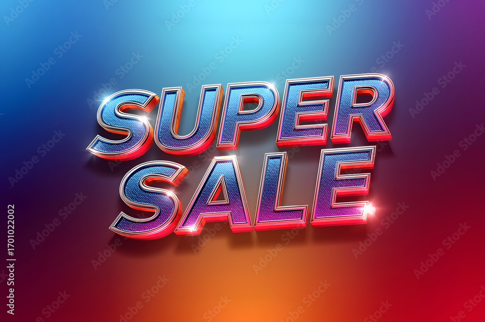 Poster vibrant 3d editable text effect template with bold typography