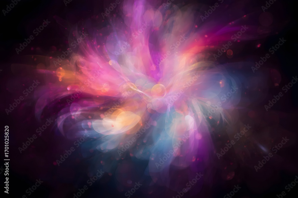 Aufkleber abstract blurred vibrant lens flare effect with intense light rays and dynamic radiant glow in a mod