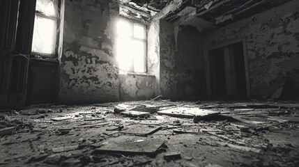 Abandoned room interior