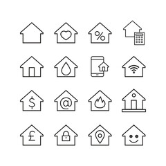 Modern House and Home Icons Vector Collection – Property and Real Estate Design