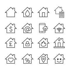 Real Estate Home Icons Vector Bundle – House, Apartment, and Property Design Set