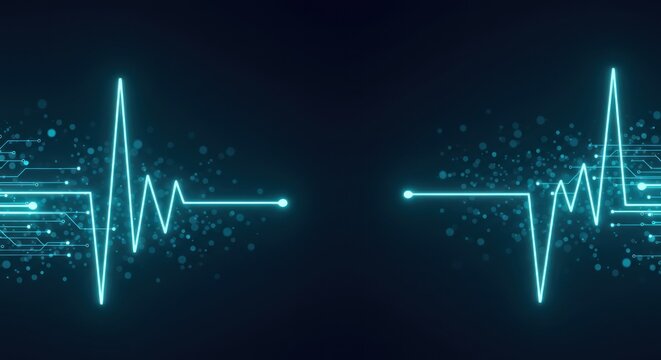 Abstract Futuristic Heartbeat Technology Background.