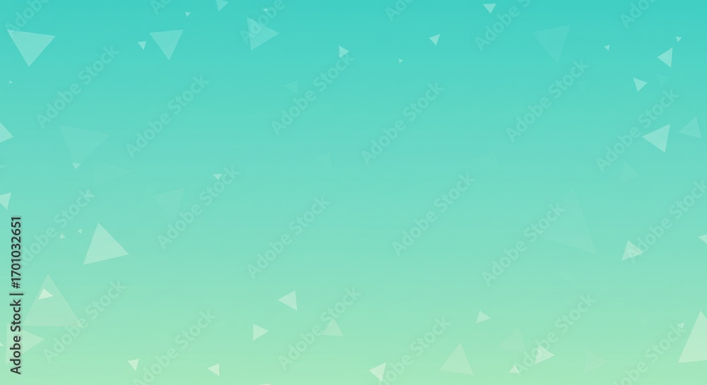 Wall mural abstract geometric background: turquoise gradient with floating triangles. modern design.