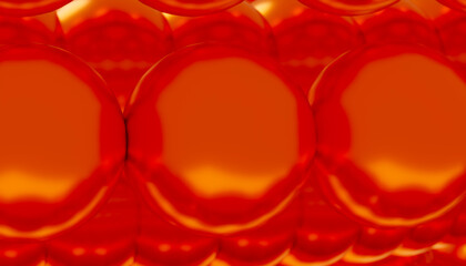Abstract background of shiny red spheres creating a futuristic pattern