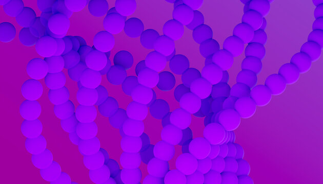 Purple spheres creating lines over a blue background