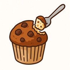 チョコカラーのマフィンの挿絵イラスト