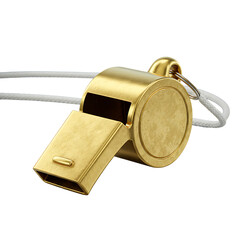metal whistle isolated on white