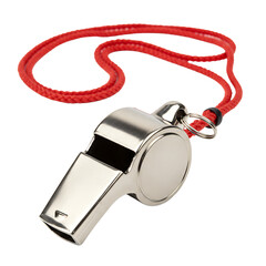 metal whistle isolated on white