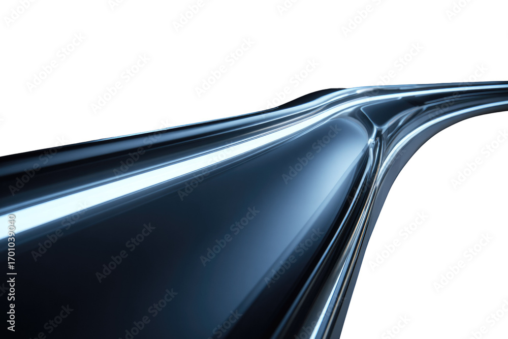 Poster abstract glowing blue lines curve on a transparent background, creating a futuristic and dynamic vis