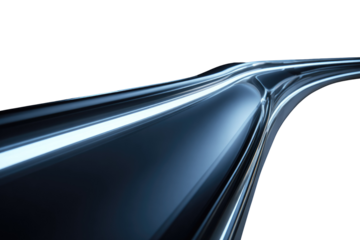 Abstract glowing blue lines curve on a transparent background, creating a futuristic and dynamic visual. background removed